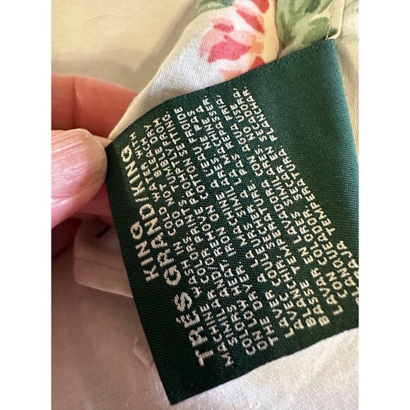 Vtg Ralph Lauren Floral Pewter Toulouse Bed Skirt Full Country Chic rare Read - Picture 13 of 15